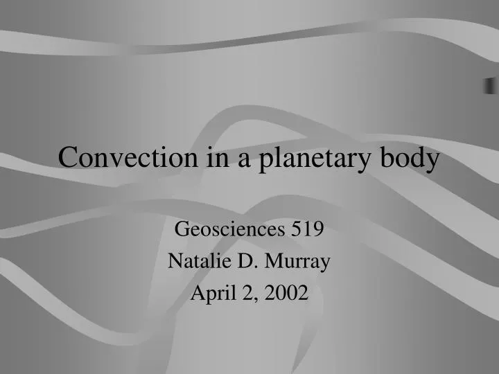 convection in a planetary body