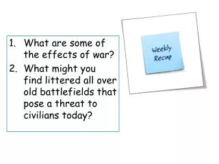 What are some of the effects of war?
