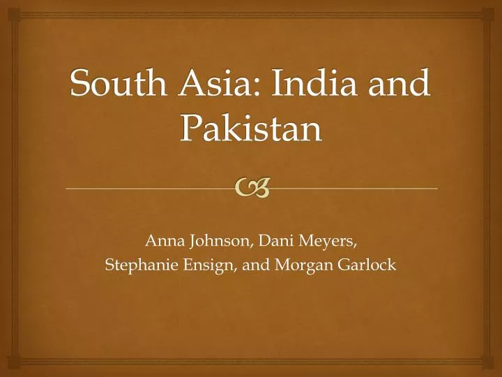 south asia india and pakistan