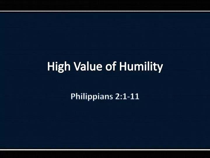 high value of humility