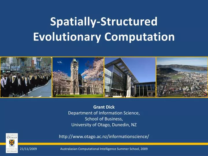 spatially structured evolutionary computation