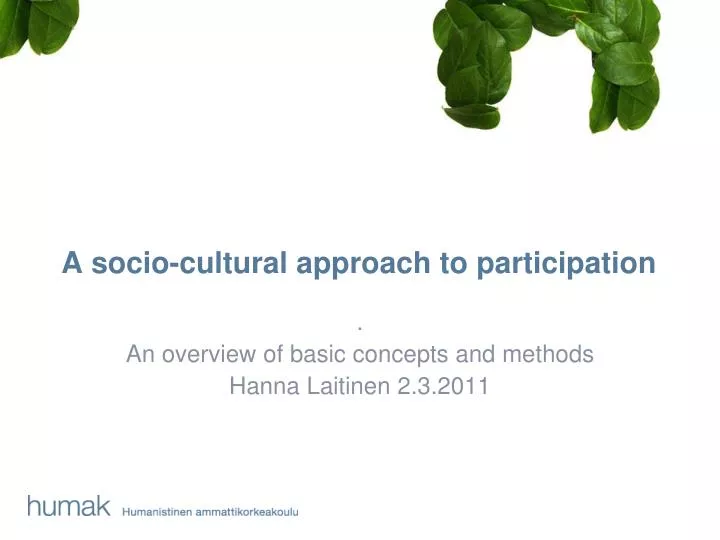 a socio cultural approach to participation