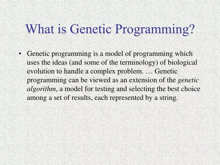 what is genetic programming