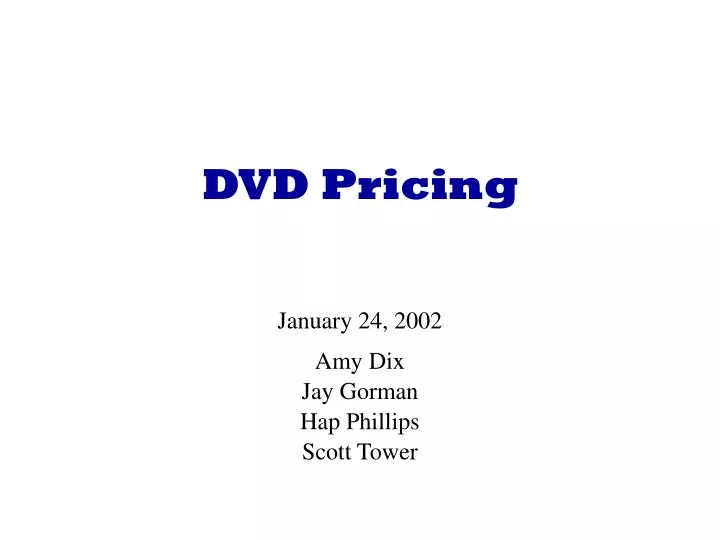 dvd pricing