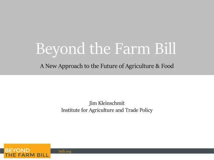 beyond the farm bill