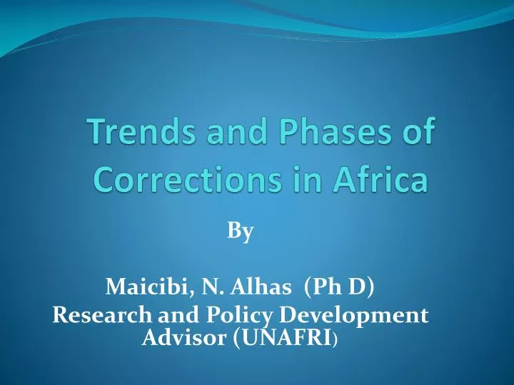 trends and phases of corrections in africa