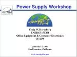 Power Supply Workshop - slide 1