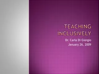 Teaching InclusivEly