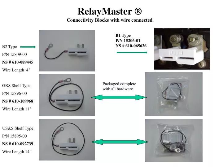 relaymaster connectivity blocks with wire connected