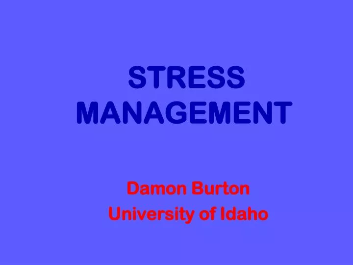 stress management