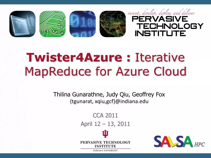 twister4azure iterative mapreduce for azure cloud