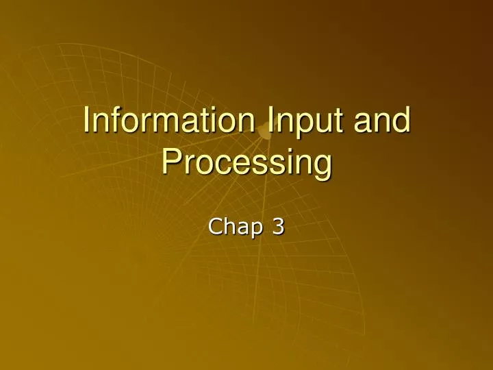 information input and processing