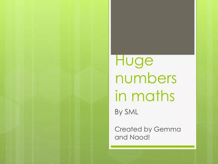 huge numbers in maths