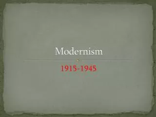 Modernism