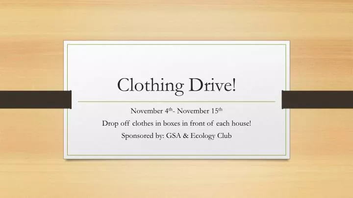 clothing drive