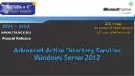 Advanced Active Directory Services Windows Server 2012 - slide 1