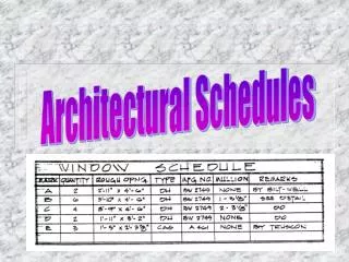 Architectural Schedules