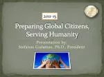 Preparing Global Citizens, Serving Humanity - slide 1