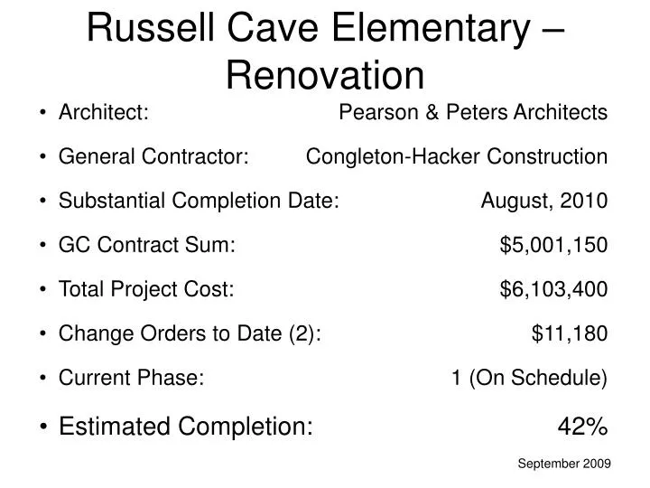 russell cave elementary renovation