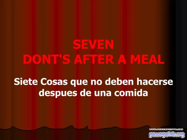seven dont s after a meal