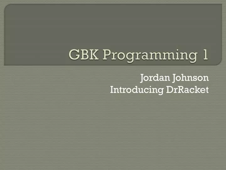gbk programming 1