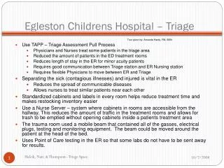 Egleston Childrens Hospital – Triage