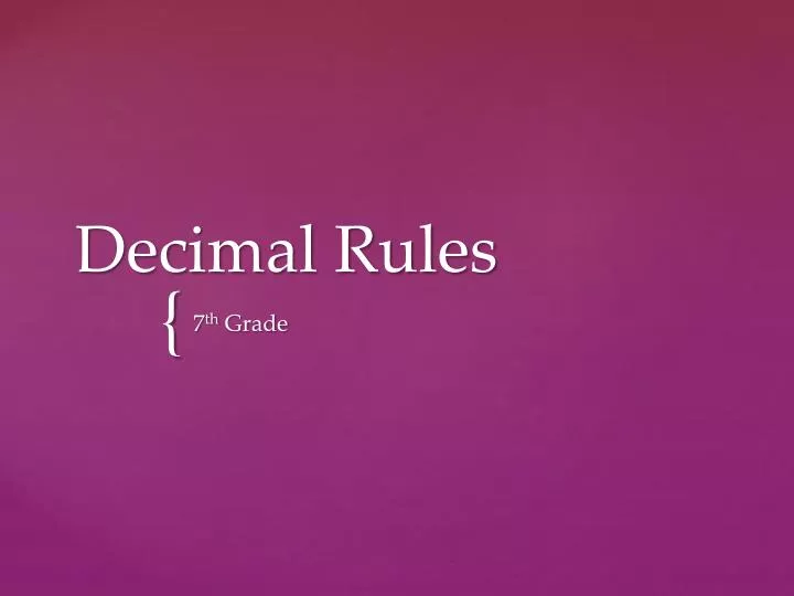 decimal rules