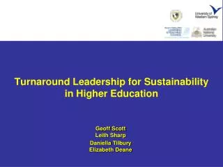 Turnaround Leadership for Sustainability in Higher Education