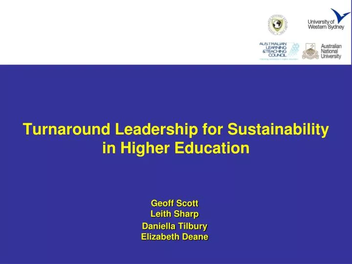 turnaround leadership for sustainability in higher education