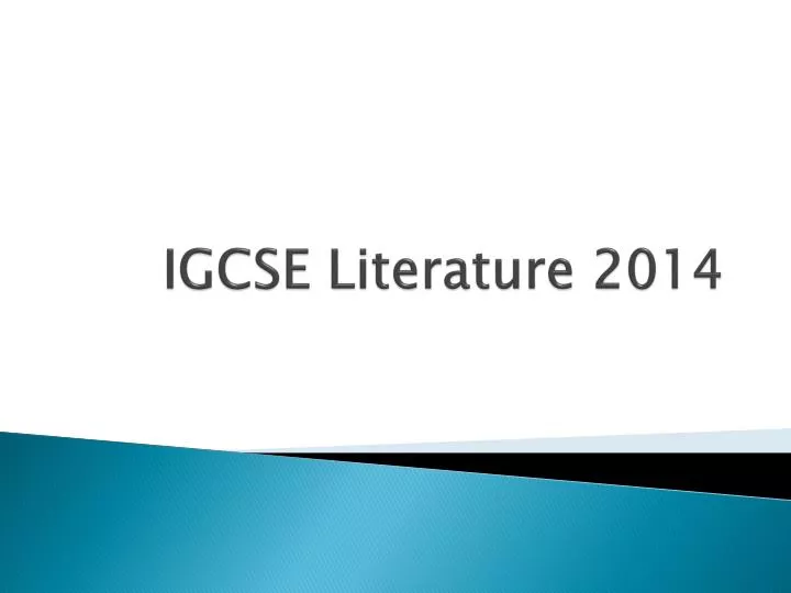 igcse literature 2014