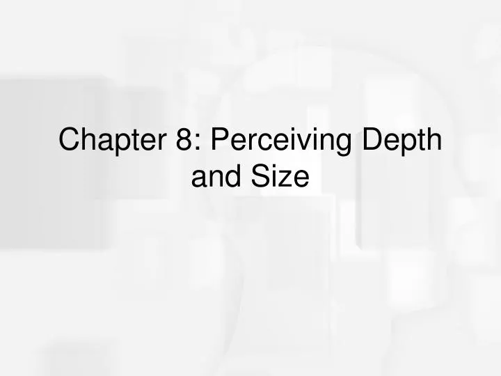 chapter 8 perceiving depth and size