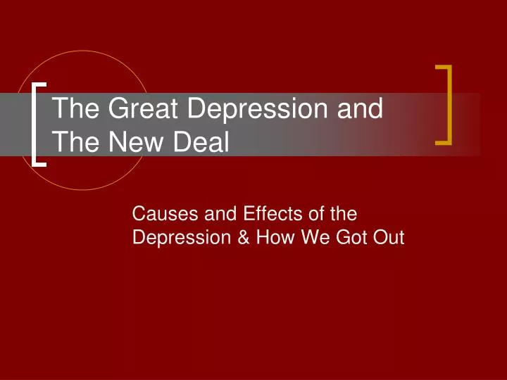 the great depression and the new deal