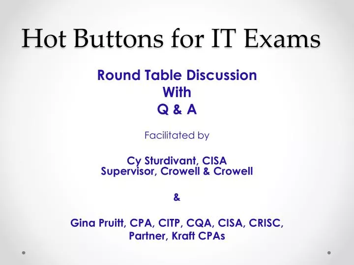 hot buttons for it exams