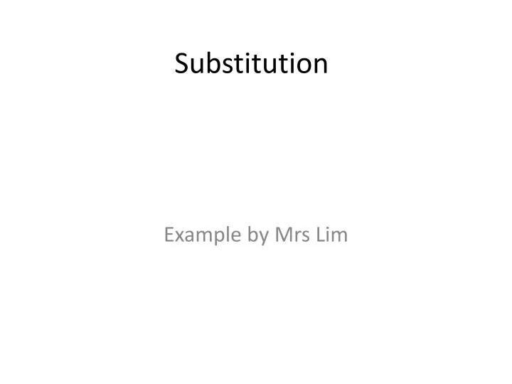 substitution