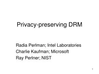 Privacy-preserving DRM