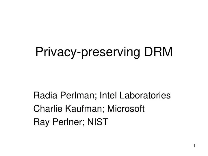 privacy preserving drm