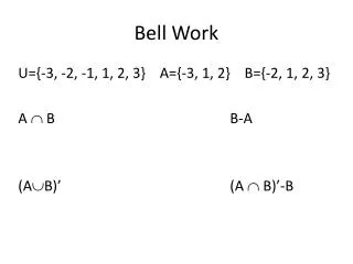 bell work