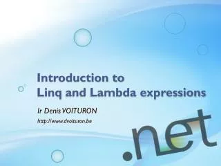 Introduction to Linq and Lambda expressions