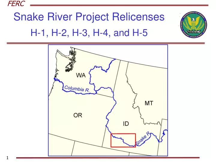 snake river project relicenses h 1 h 2 h 3 h 4 and h 5