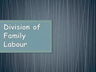 Division of Family Labour
