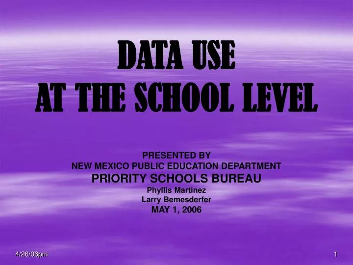 data use at the school level