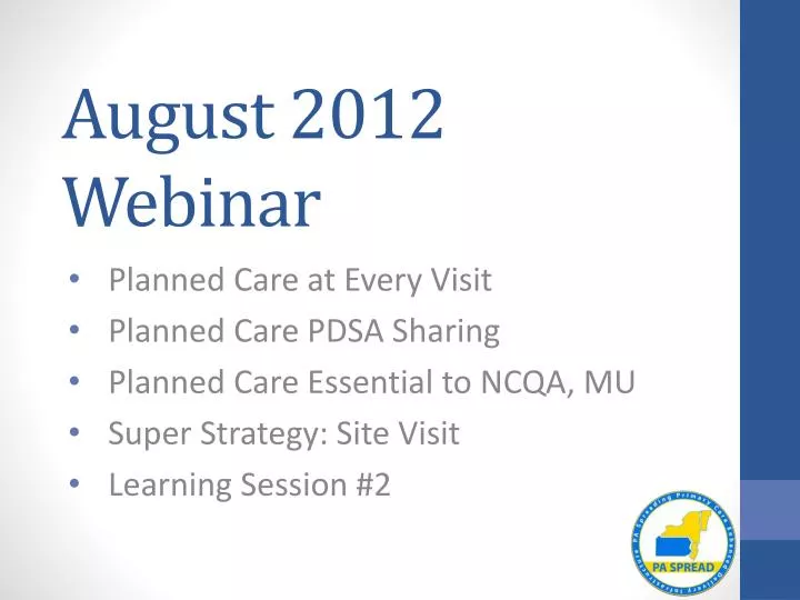 august 2012 webinar