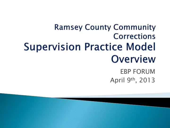 ramsey county community corrections supervision practice model overview