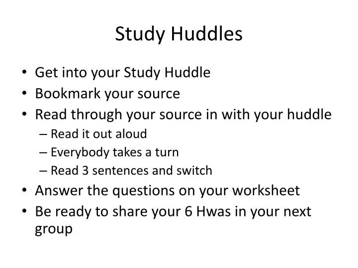 study huddles