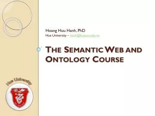 The Semantic Web and Ontology Course