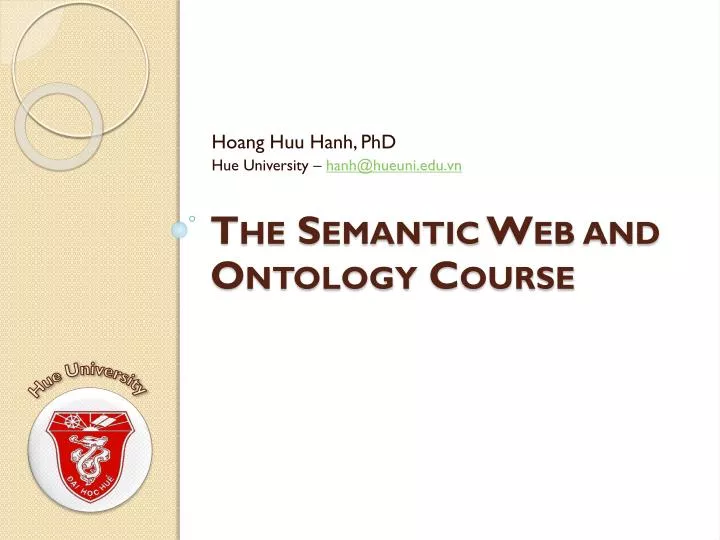 the semantic web and ontology course