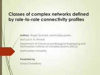 Classes of complex networks defined by role-to-role connectivity profiles