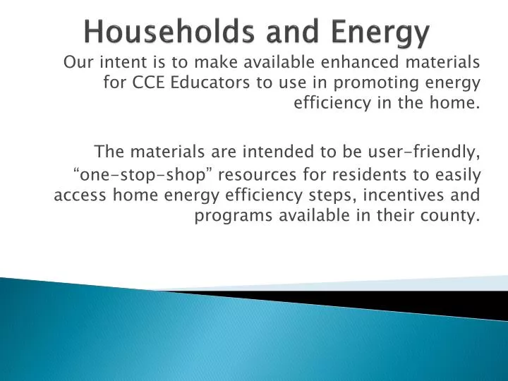 households and energy