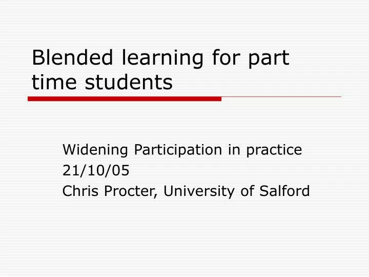 blended learning for part time students