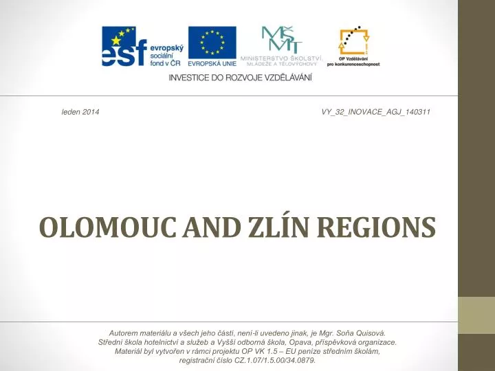 olomouc and zl n regions